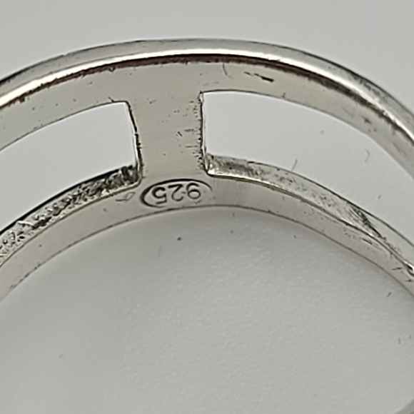 Sterling Silver Modernist Black Onyx Statement Ring Size 8.5 - Picture 4 of 10